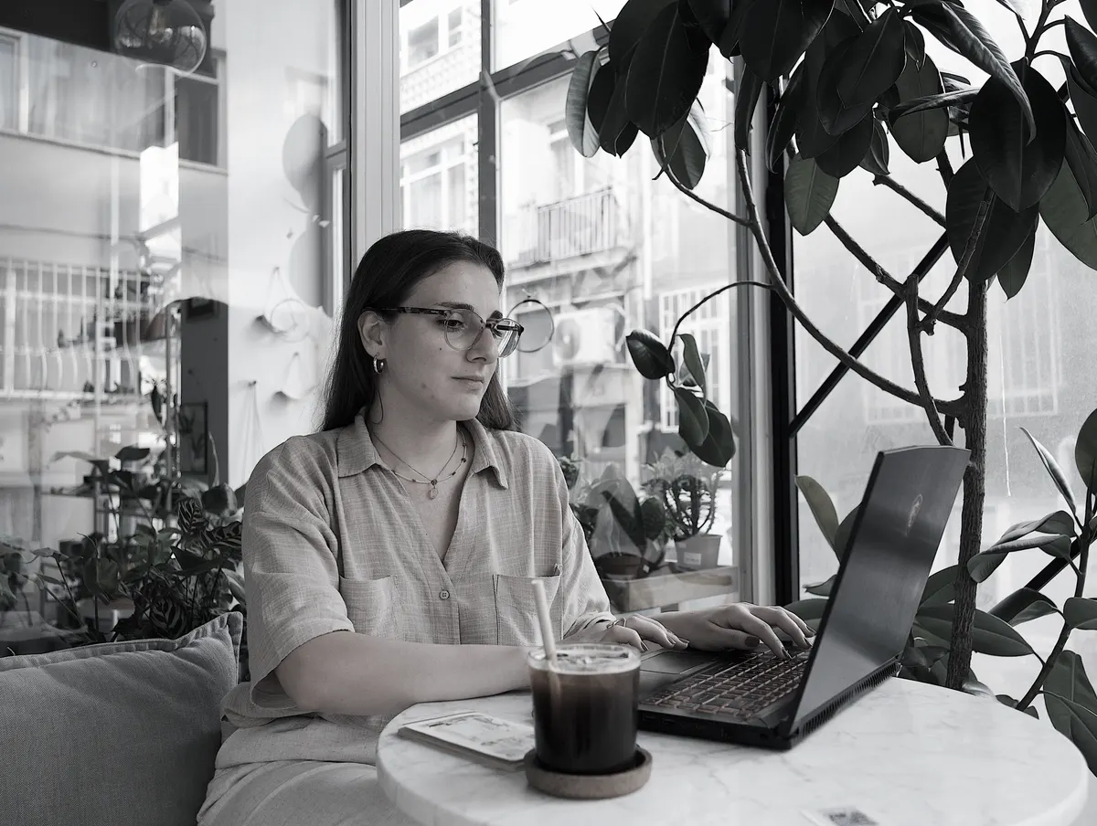 A young professional at the start of a career, planning the first home