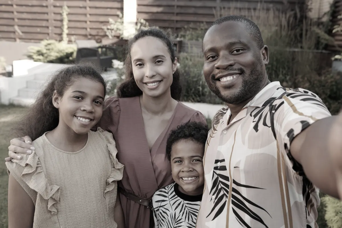 A family at home during the middle earning years