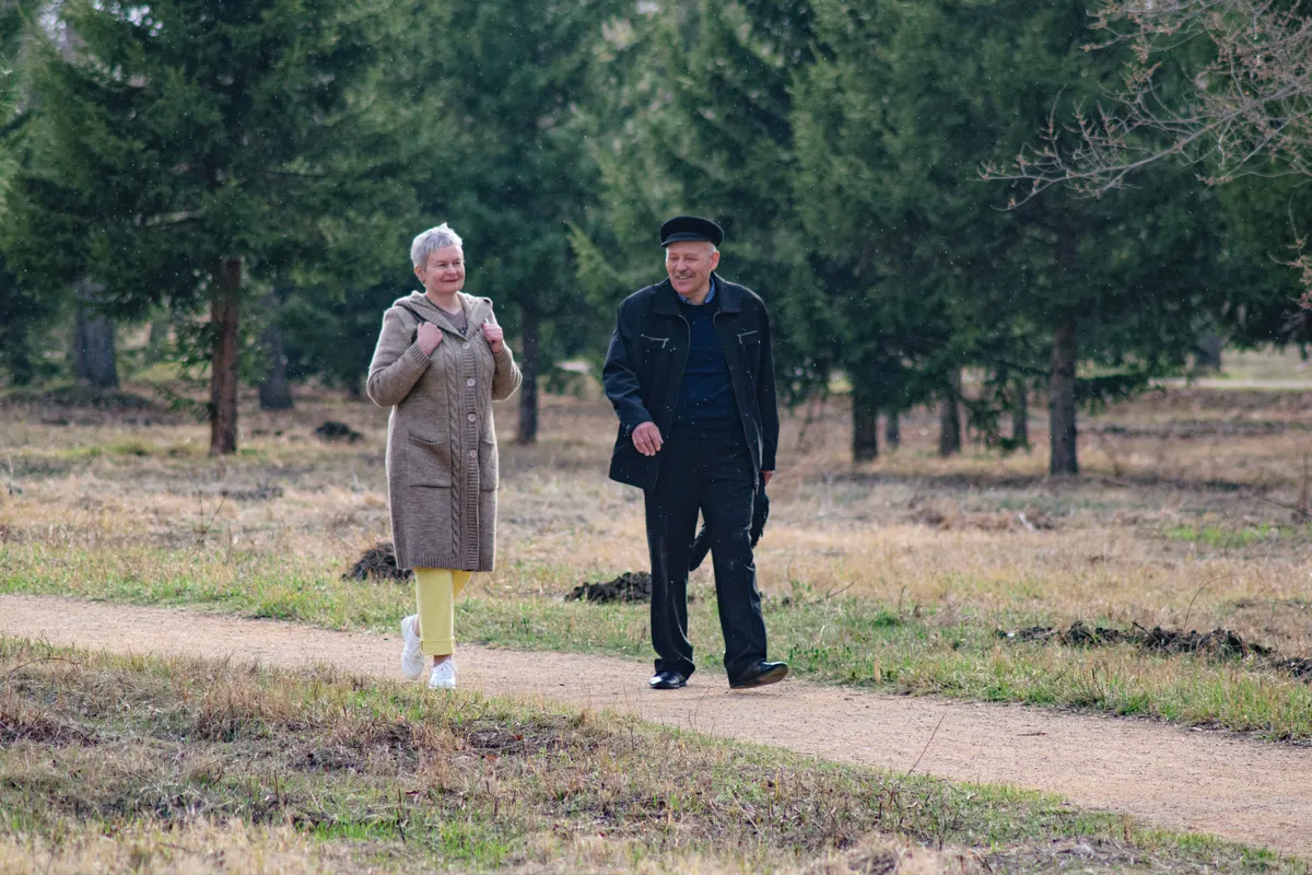 A retired couple enjoying the years the plan was built for